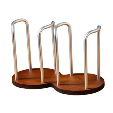 Imagem de Ｂｅｓｇａ Dispensador de copo de copo de café Alumínio de alumínio versátil Organizador de papel Stand para o restaurante de Breakroom Breakroom, Rack Duplo