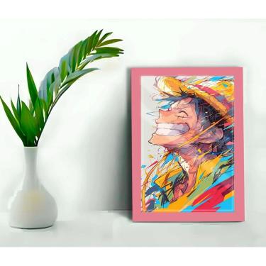 Imagem de Quadro Decorativo One Piece Pop Art + Vidro 33x25 Sala Estar