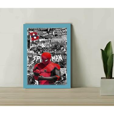 Imagem de Quadro Decorativo Spider-Man Paper + Vidro 33x25 Sala Quarto
