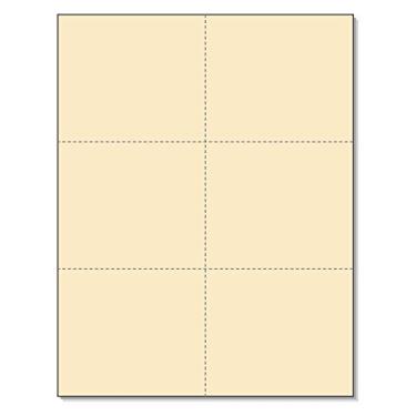 Imagem de Impressora a laser Cartas perfuradas em branco 6 por página, Manila, 300 Cards
