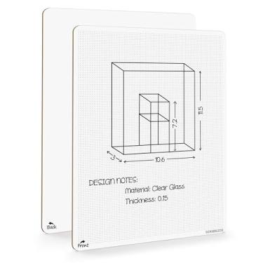 Imagem de SCRIBBLEDO Quadro branco com quadro branco de 22,86 cm x 30,48 cm duplo lado apagável a seco com blocos de papel quadriculado para casa escola sala de aula crianças e estudantes quadro de grade de pontos portátil para desenho e caligrafia