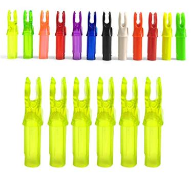 Imagem de ZSHJGJR Pacote com 50 flechas de flecha para tiro com arco ID 6,2 mm/0,619 cm inserção de plástico cauda para flechas de tiro de caça DIY (amarelo transparente)