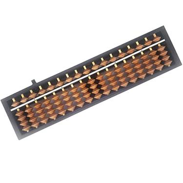 Imagem de Vaupan Dígito padrão Abacus Soroban Profissional 17 Colunas (25,8 cm) Ábaco matemático, ferramenta de cálculo de matemática com botão de reinicialização para adultos e crianças (marrom)