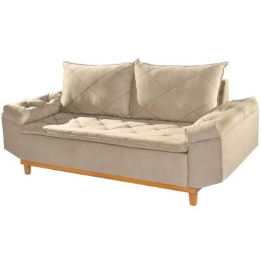 Imagem de Sofá Berlim em Linho 3 Lugares 200cm Boareto Cor Bege