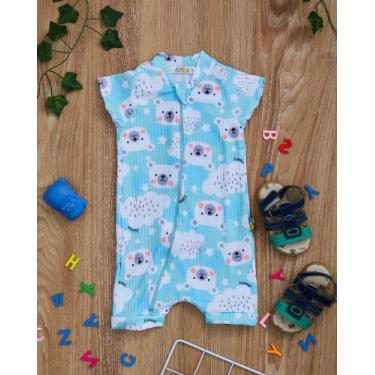 Imagem de Macacão Curto Bebê de Malha Canelado - Kambai, 3, Urso polar