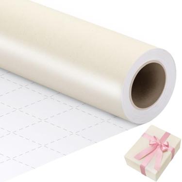 Imagem de woric Papel de embrulho fosco off-white, papel de embrulho de 43 x 80 metros para presentes, casamento, chá de bebê, chá de panela, aniversário, formatura, dia dos pais