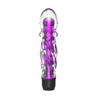 Imagem de Vibrador Translúcido Com Esferas Estimuladoras Orgasmos Intensos Preliminares Excitantes [ROXO]