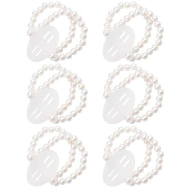 Imagem de 6 peças de pulseiras elásticas de pérola para pulso pulseiras de noiva feitas à mão pulseiras elásticas de pérolas de casamento faça você mesmo acessórios para festa de casamento formatura (estilo 1)