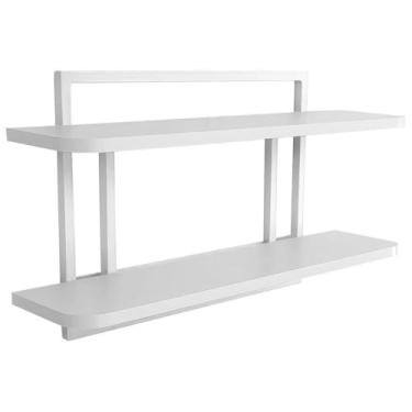 Imagem de Prateleira Decorativa 60x15 Sala Escritório Quarto Zafra - branco/branco