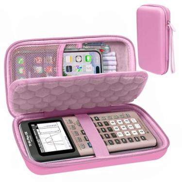 Imagem de Capa rígida compatível com Texas Instruments TI-84 Plus CE/TI-84 Plus/TI-Nspire CX II CAS/TI-Nspire CX II/TI-83 Plus/Calculadora gráfica Casio fx-9750GII, caixa de armazenamento com proteção contra