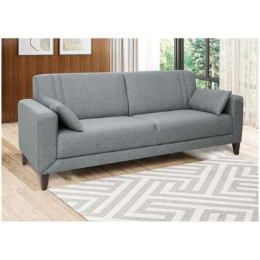 Imagem de Sofá 4 Lugares Linho Lyon A2 Linoforte, Cinza, 4 lugares