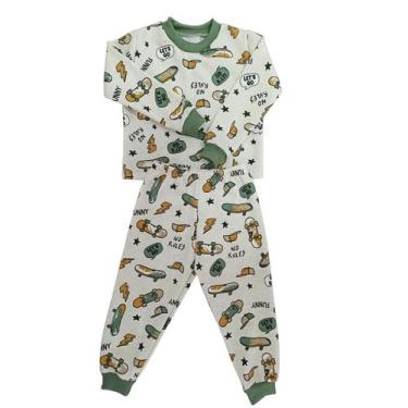 Imagem de Pijama infantil menino manga longa inverno quentinho moletinho flanela