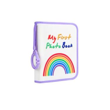 Imagem de Xfveiwoo Álbum De Fotos Bebê Com 21 4X6, Meu Primeiro Para Bebês, Livro Família Em Tecido Macio, Presente Fofo Chá E Recém-Nascidos (Roxo)