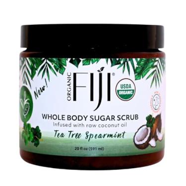 Imagem de Organic Fiji Esfoliante De Açúcar Com Infusão Óleo Coco Para Rosto E Corpo, 20 Onças (20 (Pacote 1), Melaleuca Hortelã)