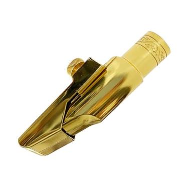 Imagem de MERIGLARE Boquilha de latão para sax alto, leve, resistente a rasgos, acessórios para instrumentos musicais, boquilha de metal, presentes para amantes de, 8c