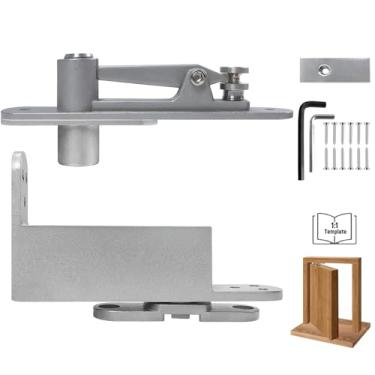 Imagem de Dobradiças giratórias de porta de fechamento automático, dobradiças de aço inoxidável para portas de madeira, capacidade de 272 kg, fechamento automático para portas de estante/portas de armário |