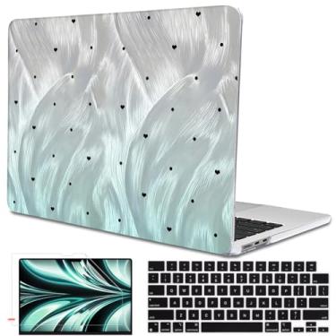 Imagem de LCMOCICO Capa para MacBook Air de 13,6 polegadas versão 2025 2024 2023 2022 modelos: M4 A3240 A3113 M3 A2681 M2, capa rígida de plástico para Mac Air 13.6 Retina Display e Touch ID, gradiente verde