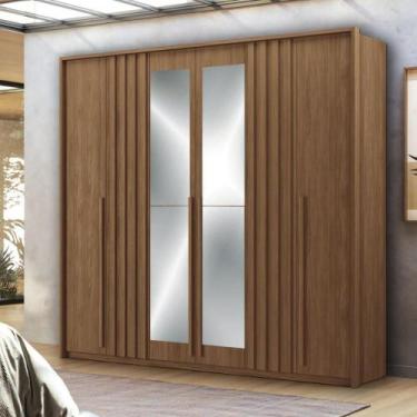 Imagem de Kit Guarda Roupa 6 Portas e Cômoda Cotia Jatoba - CASA H
