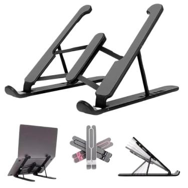 Imagem de Suporte Multifuncional De Luxo Para Notebook Ajustável Com 6 Ângulos Ajustáveis - Dobrável E Ergonômico Para Desktop Portátil Compatível Com Macbook, Ipad, Hp, Dell (ETC) 10-17"