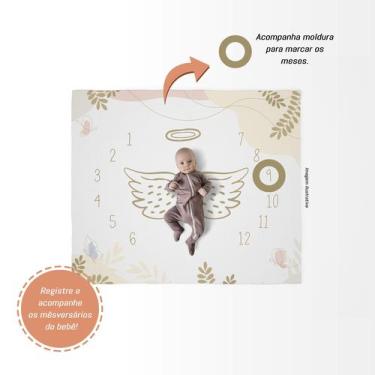 Imagem de Tapete Cenário para fotos Mesversário Anjinho 1,25mx1,45m - PRESENTE-B