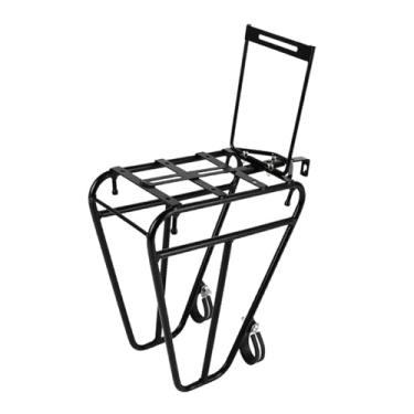 Imagem de Colaxi Acessório para bagageiro frontal de bicicleta de montanha, fácil instalação, liga, suporte de bagagem frontal de bicicleta resistente de metal