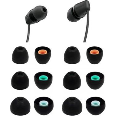 Imagem de ALXCD Fones de ouvido compatíveis com fones de ouvido Sony WF-C100 C510 C710, P/M/G, 3 tamanhos, 6 pares de pontas de silicone macio, compatíveis com Sony WF-C710 C510 C100 6 pares pretos