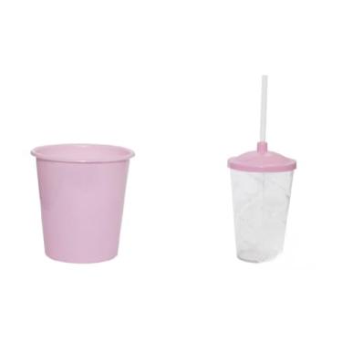 Imagem de 35 Kit Cineminha Balde 1lt + Copo Twister 400ml (Rosa Bebê)