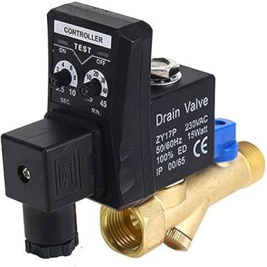 Imagem de Válvula Solenóide 1/2 "dn15 Dreno Eletrônico Automático Opt-a 12v / 24v Dc 110v / 220v Ac Temporizador Eletrônico Válvula De Drenagem De Gás Comprimido De Ar Tk, Opt-a, AC220V