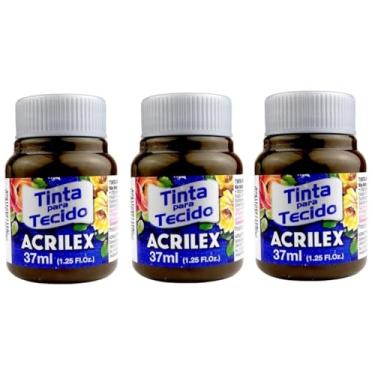 Imagem de Tinta Para Tecido Fosca Acrilex 37ml 3 Unidades Artesanato Fixação Frio Alta Cobertura – Fixação a Frio e Alta Cobertura Com Acabamento Fosco, Este Kit É A Escolha Perfeita Para Quem Busca Qualidade (Sépia 551)