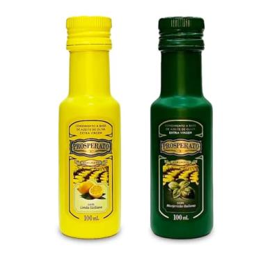 Imagem de Kit com 2 Azeites de Oliva Condimentados Prosperato Extra Virgem, Manjericão Italiano e Limão Siciliano, 100ml