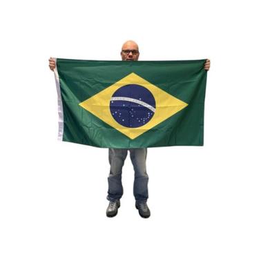 Imagem de Bandeira do Brasil 1 Face 100% Poliéster 71 X1,28 - JC BANDEIRAS, Amar