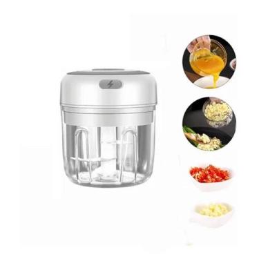 Imagem de Mini Processador Elétrico Recarregável USB - Ideal para Alho, Frutas e