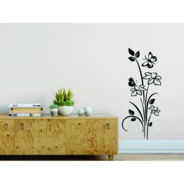 Imagem de Adesivo Decorativo Parede Box Banheiro Floral Borboleta Flor