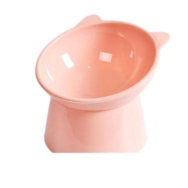 Imagem de Comedouro Bebedouro Elevado Anti Engasgo Pet Gato Cachorro Kit e Unidade(1 unidade,Rosa-claro)