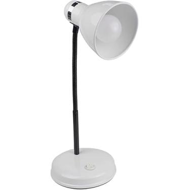 Imagem de Lâmpada De Mesa, Lâmpada De Mesa E27, Luz De Leitura Com Pescoço Flexível Versátil, Luz De Mesa De Cabeceira Com Interruptor Na Base Para Volta às Aulas, Leitura, Trabalho, White