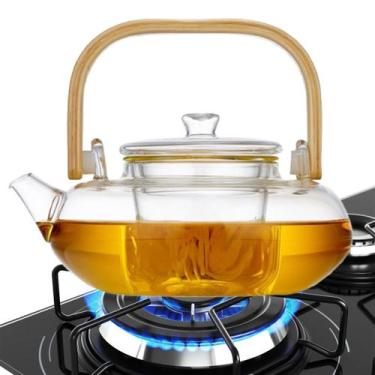 Imagem de Chaleira De Vidro Resistente Vai Ao Fogo Com Infusor 800ml - Dynasty