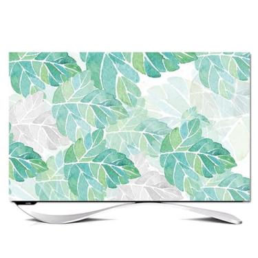 Imagem de Capa protetora de TV 81 a 203 cm, tecido jacquard elástico ultrafino à prova de poeira e design resistente a pelos de animais de estimação para Home Theater - Verde||124.5-132.1 cm