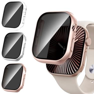 Imagem de Tensea [Pacote Com 3 Capas Protetoras De Tela Para Apple Watch Série 10 46 Mm, Capa Protetora Iwatch, Película Vidro Temperado Proteção Pc Rígido, Mulheres E Homens, Ultrafina]