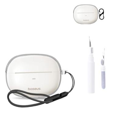 Imagem de Capa protetora para fone de ouvido Baseus Bowie MC1, capa protetora para fone de ouvido NOUKAJU (com mosquetão + cordão + caneta de limpeza) à prova de quedas, à prova de arranhões, capa protetora