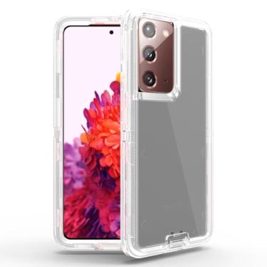 Imagem de Anloes Capa para Samsung Galaxy Note 20 5G, capa de telefone Defender resistente, à prova de choque, resistente, capa protetora 3 em 1 (sem protetor de tela embutido) (transparente)