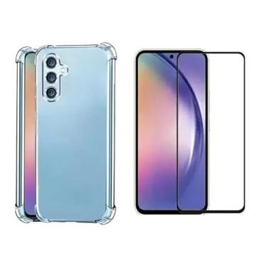 Imagem de Kit Capa Capinha Para Samsung Galaxy A56 5G Case Air Anti Impacto Transparente + Película De Vidro Temperado 3D