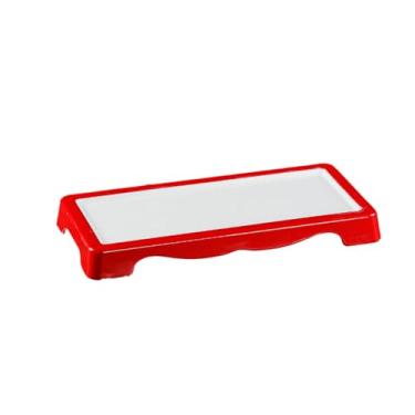 Imagem de Hot Pot restaurante comercial pode ser empilhado cor esmalte placa retangular anti-queda - prato de quatro cantos vermelho e branco de 25,4 cm