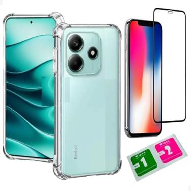 Imagem de [GL CASES] Capa Xiaomi Redmi Note 14 Capinha Redmi Note 14 Case Slim Clear Anti Impacto Reforçada Silicone Transparente Flexível Anti Choque Com Proteção De Câmera + Pelicula redmi note 14 Vidro 3D