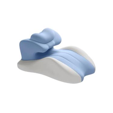 Imagem de Xiamenzcx Almofada de dormir multifuncional, almofada de leitura ajustável, suporte de cintura, adequada para ler e assistir TV na cama, adolescentes e adultos, com fronha lavável (azul).