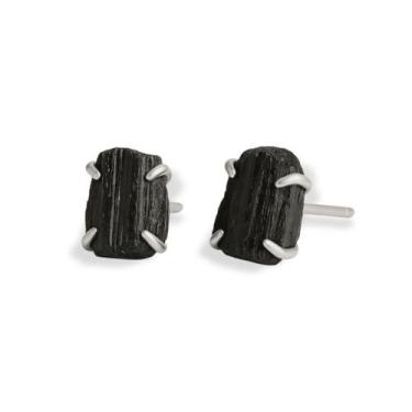 Imagem de Brinco Tarraxa Turmalina Negra - Cristal Natural, Prata 925