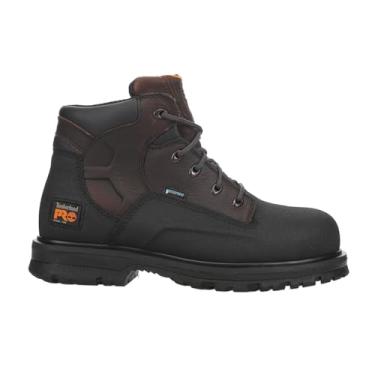 Imagem de Timberland Sapato masculino Powerwelt 15 cm de aço seguro impermeável 6 St Wp, marrom escuro, 34 largo