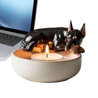 Imagem de Castiçal de chá, castiçais decorativos - Castiçal moderno com design de cachorro para casa, cozinha, lareira, centro de mesa, evento, festa, feriado, recepção, casamento