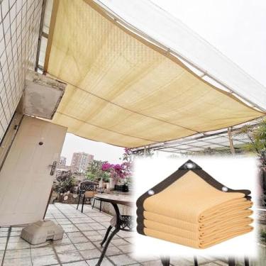 Imagem de Rede Bege Da Máscara De Pano Da Máscara Do Protetor Solar De 90%, 1m 2m 4.0m 6m 7m 8m 10m 12m 15m Jardim Da Malha Da Máscara Lona Para A Cobertura Vegetal, Estufa, Galinheiro, One Color, 8x8m(26x26ft)