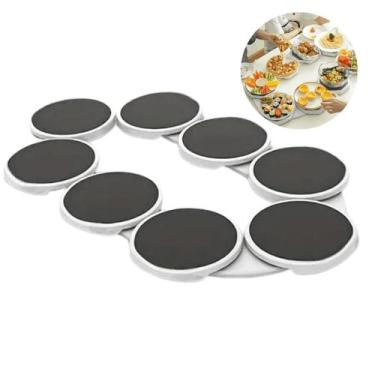 Imagem de Bandeja Giratória Pratos Mesa Servir Buffet Eventos Portátil Luxo - TA