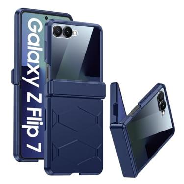 Imagem de GooseBox Capa para Samsung Galaxy Z Flip 7, protetor de tela de privacidade integrado e proteção de dobradiça à prova de choque, capa para smartphone com tudo incluído para Samsung Galaxy Z Flip 7